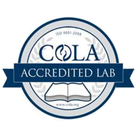 COLA accredited laboratory badge